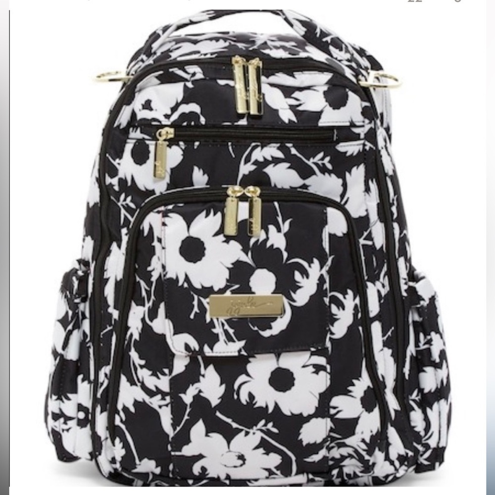 Ju-Ju-Be Black and White Floral Kids Backpack